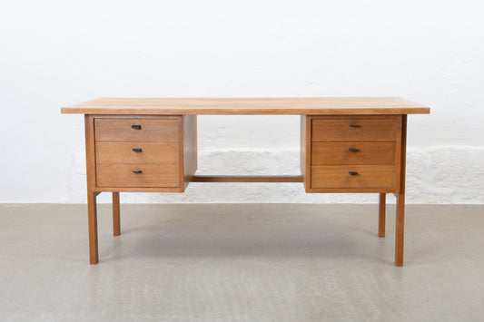 1960s twin pedestal desk in oak by Svend Aage Madsen