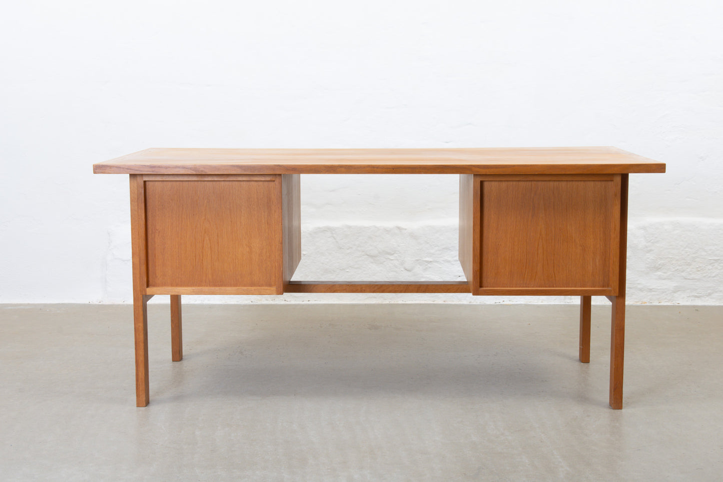 1960s twin pedestal desk in oak by Svend Aage Madsen
