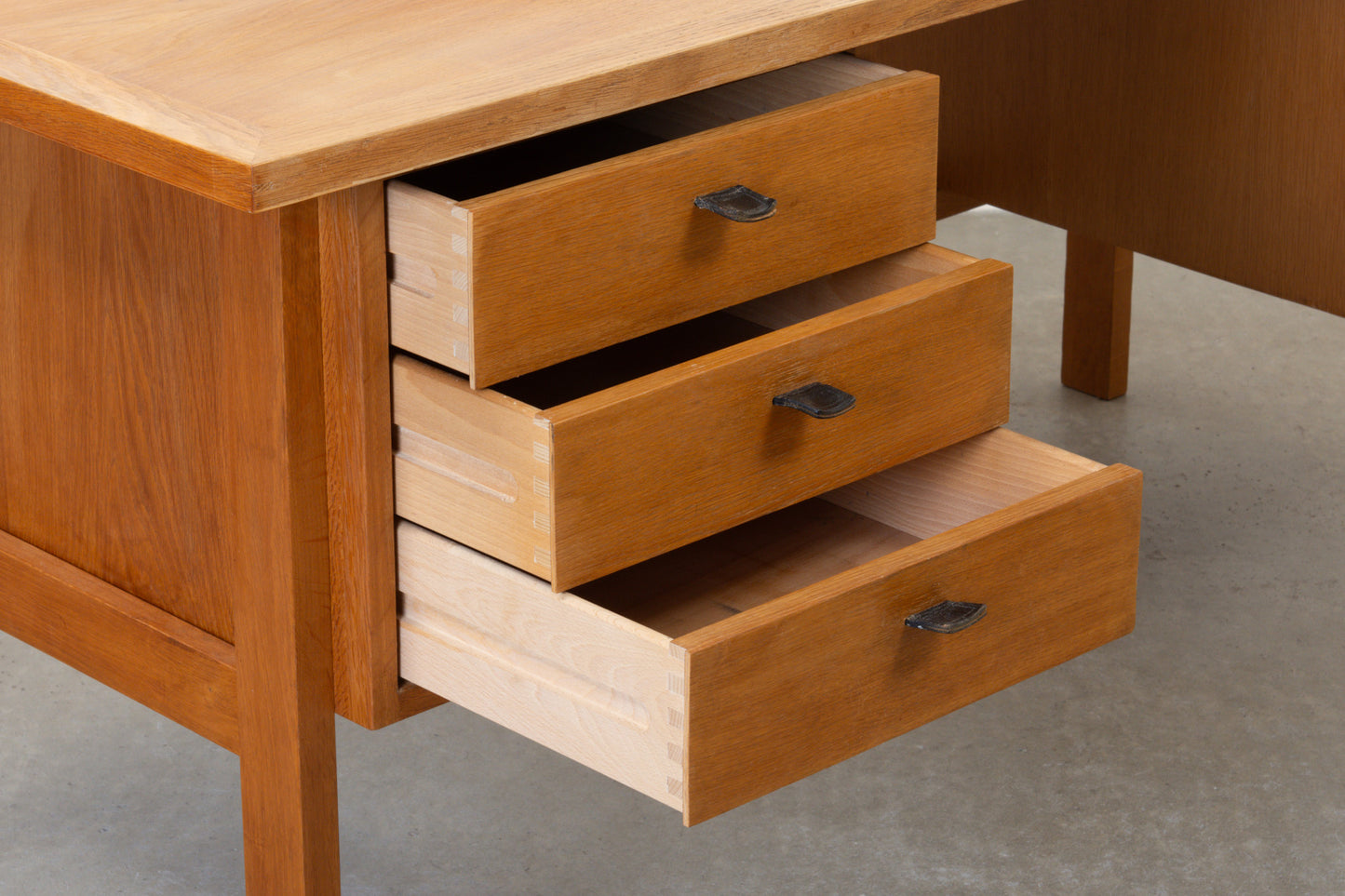 1960s twin pedestal desk in oak by Svend Aage Madsen