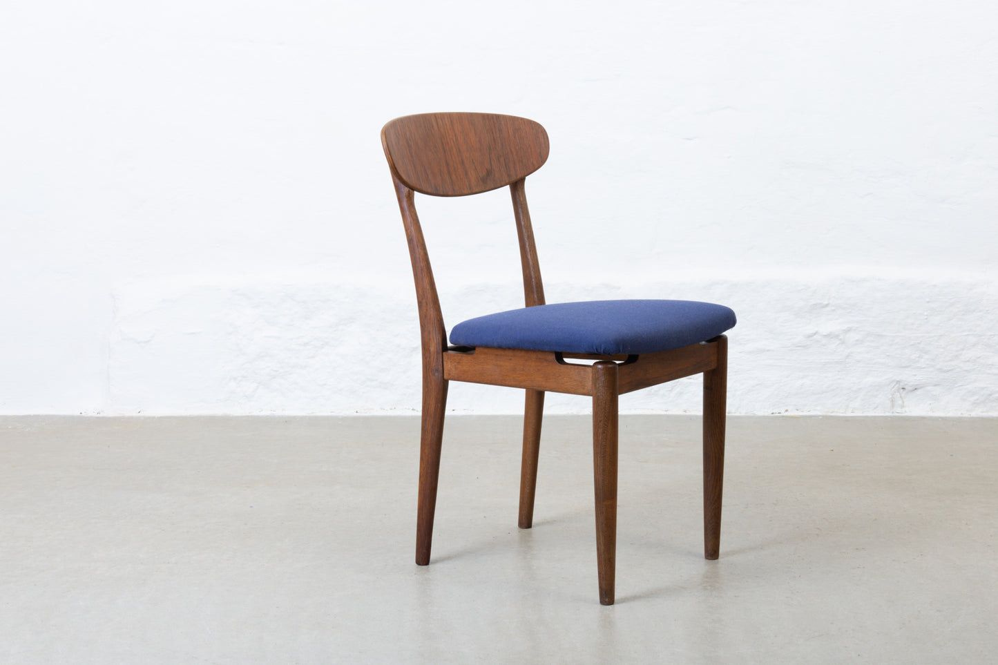 1950s set of four teak + oak dining chairs by Slagelse Møbelværk
