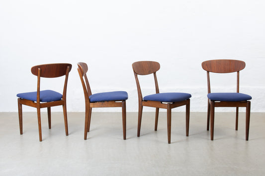 1950s set of four teak + oak dining chairs by Slagelse Møbelværk