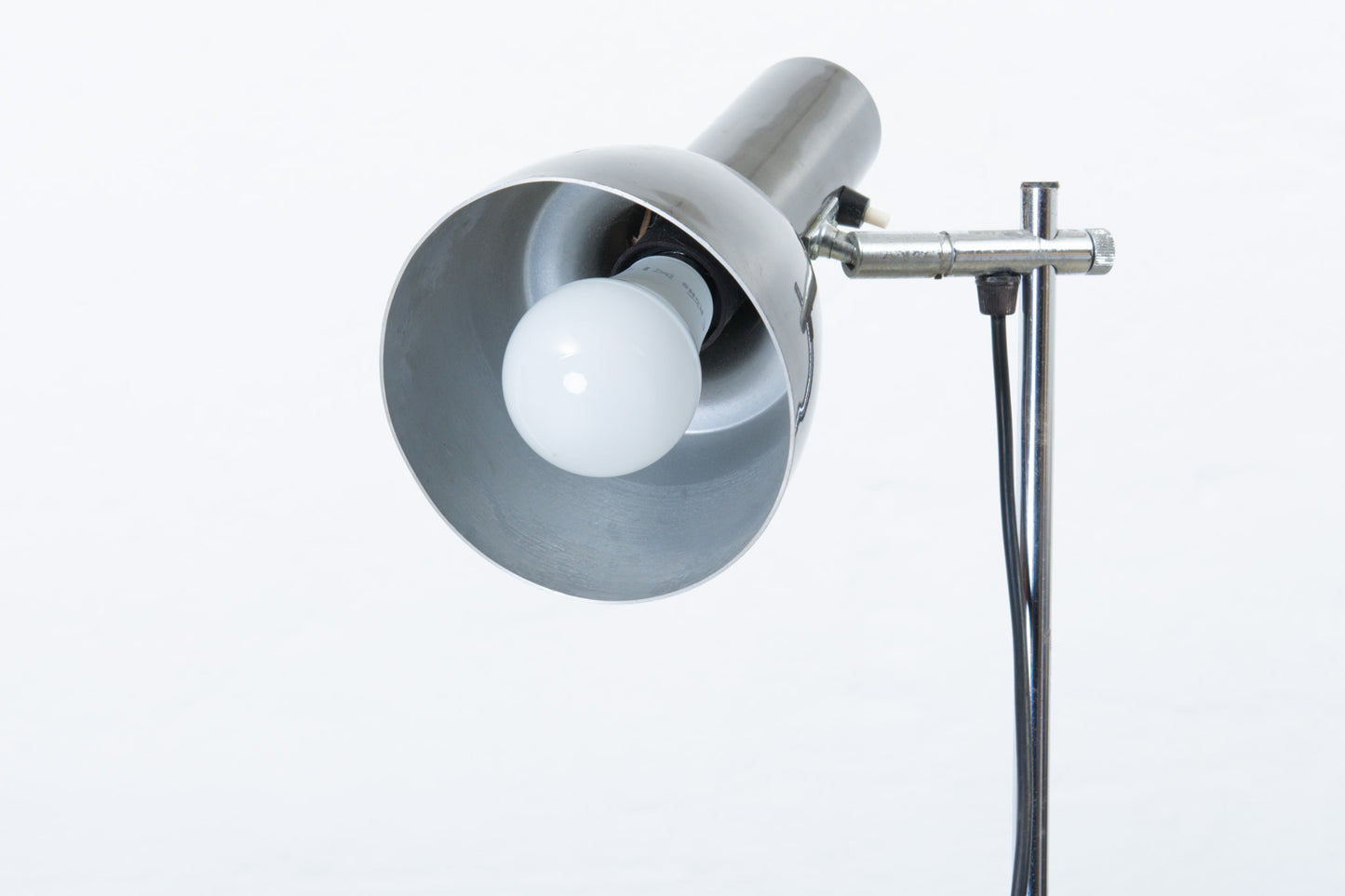 1960s twin-headed metallic grey floor lamp