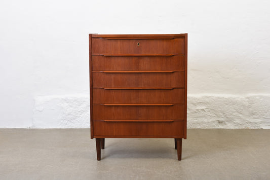 1960s teak chest with lipped handles