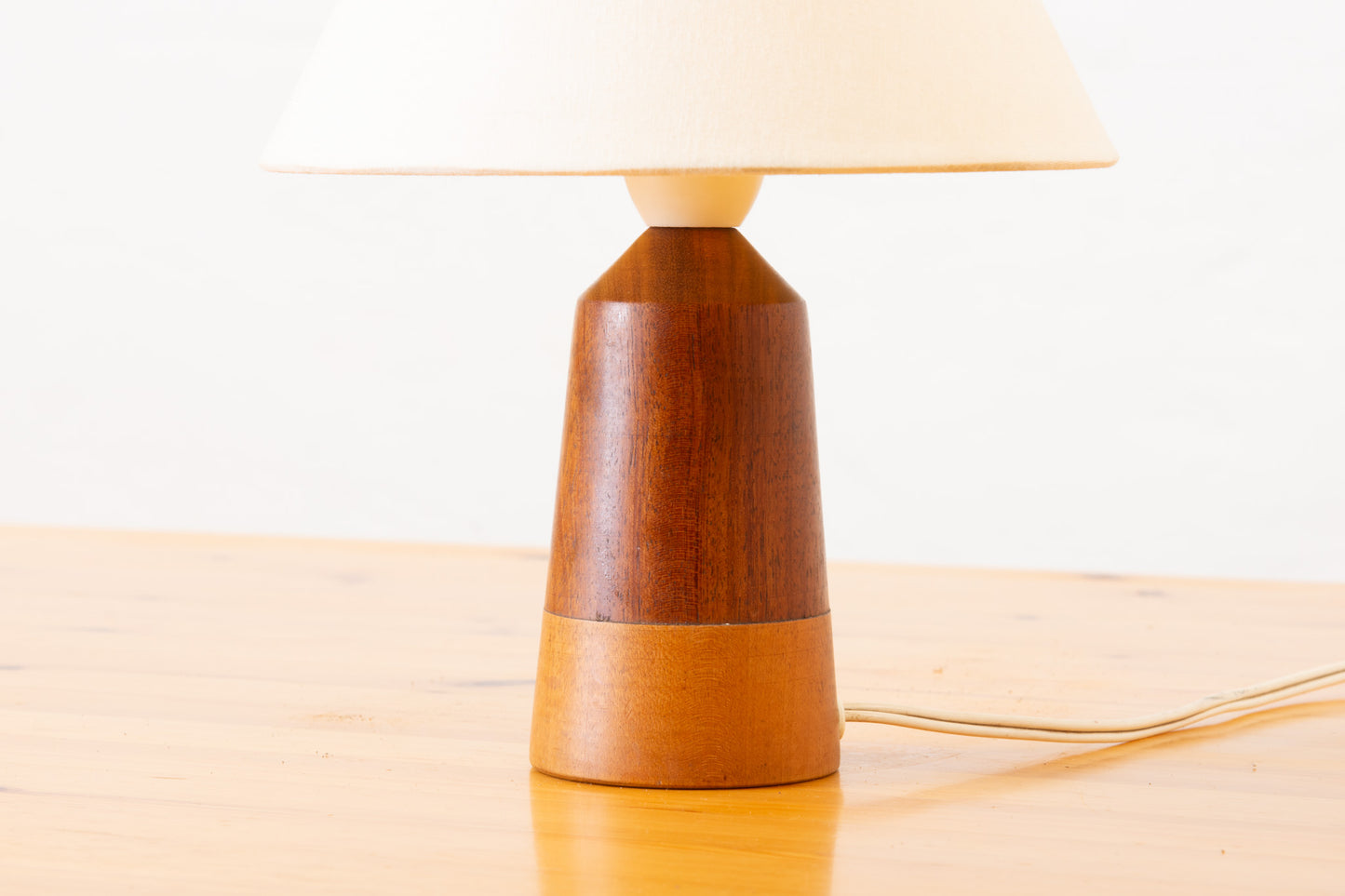 1960s teak + oak table lamp
