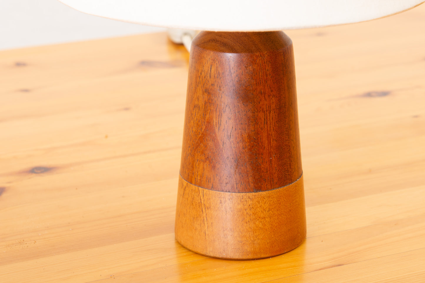 1960s teak + oak table lamp