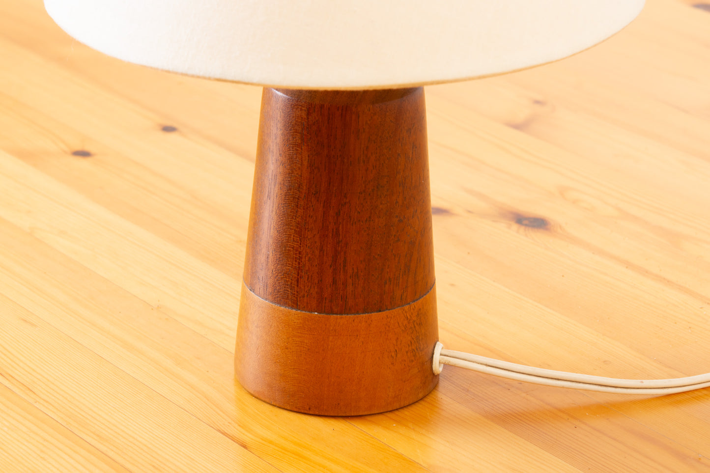 1960s teak + oak table lamp