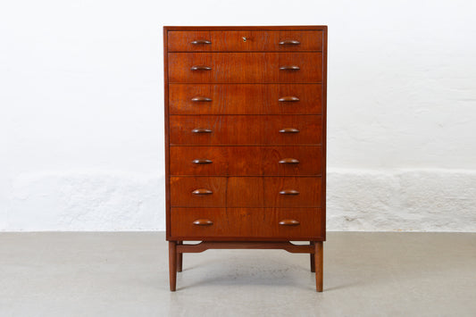 1960s teak chest of drawers with sculpted handles