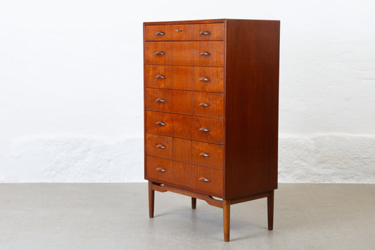1960s teak chest of drawers with sculpted handles