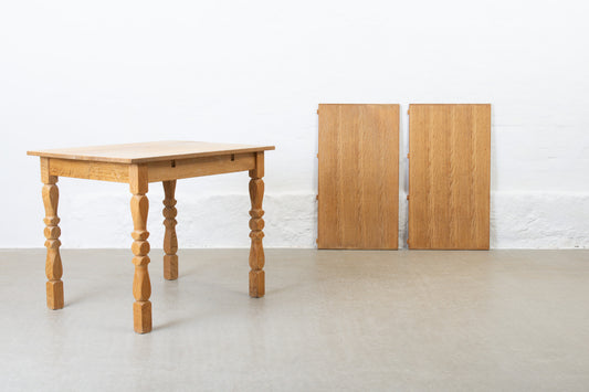1970s extending square dining table in oak