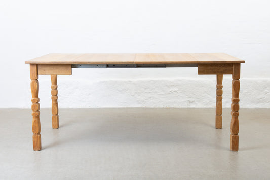 1970s extending square dining table in oak