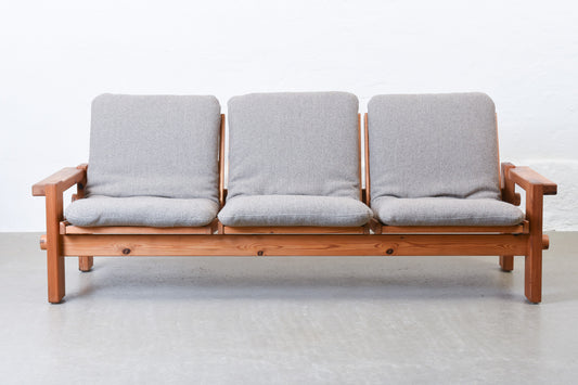 Newly reupholstered: 1970s three seat sofa by Yngve Ekström