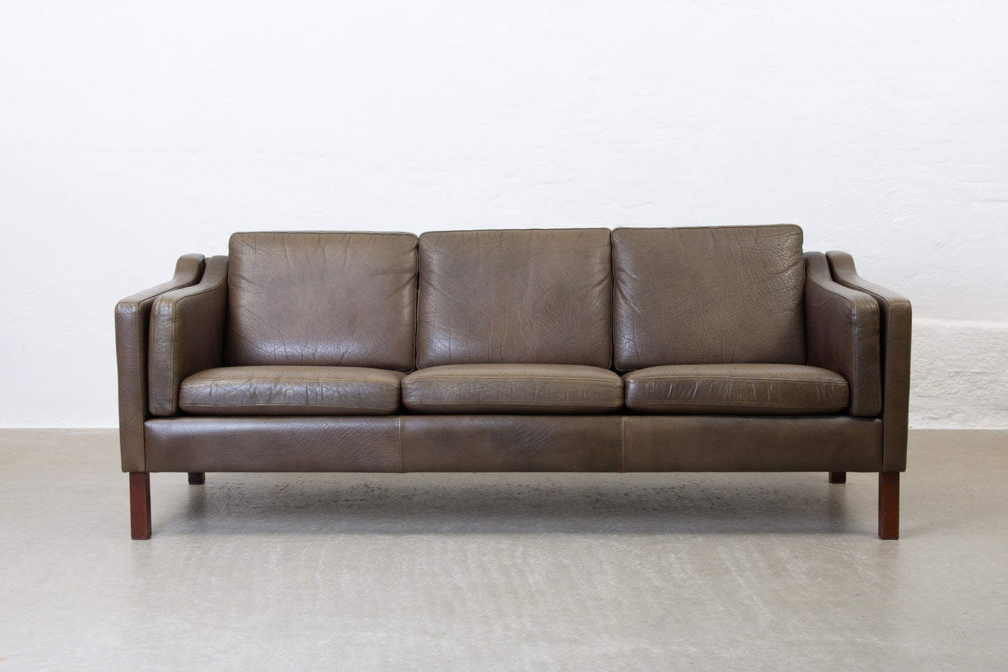 1960s three seater in leather by Vemb