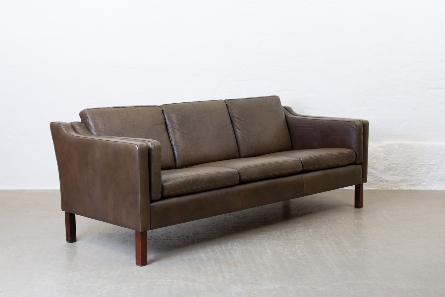 1960s three seater in leather by Vemb