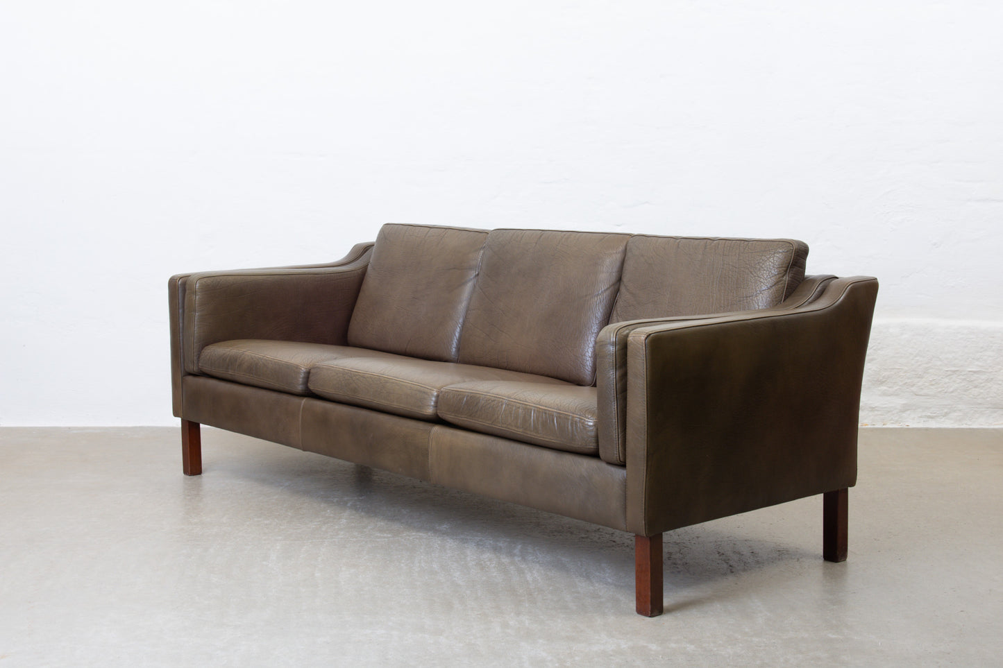 1960s three seater in leather by Vemb
