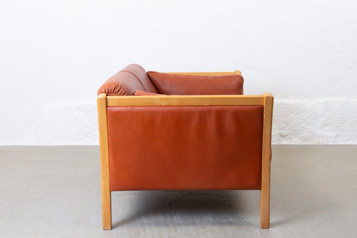 1980s two seat leather sofa by Stouby