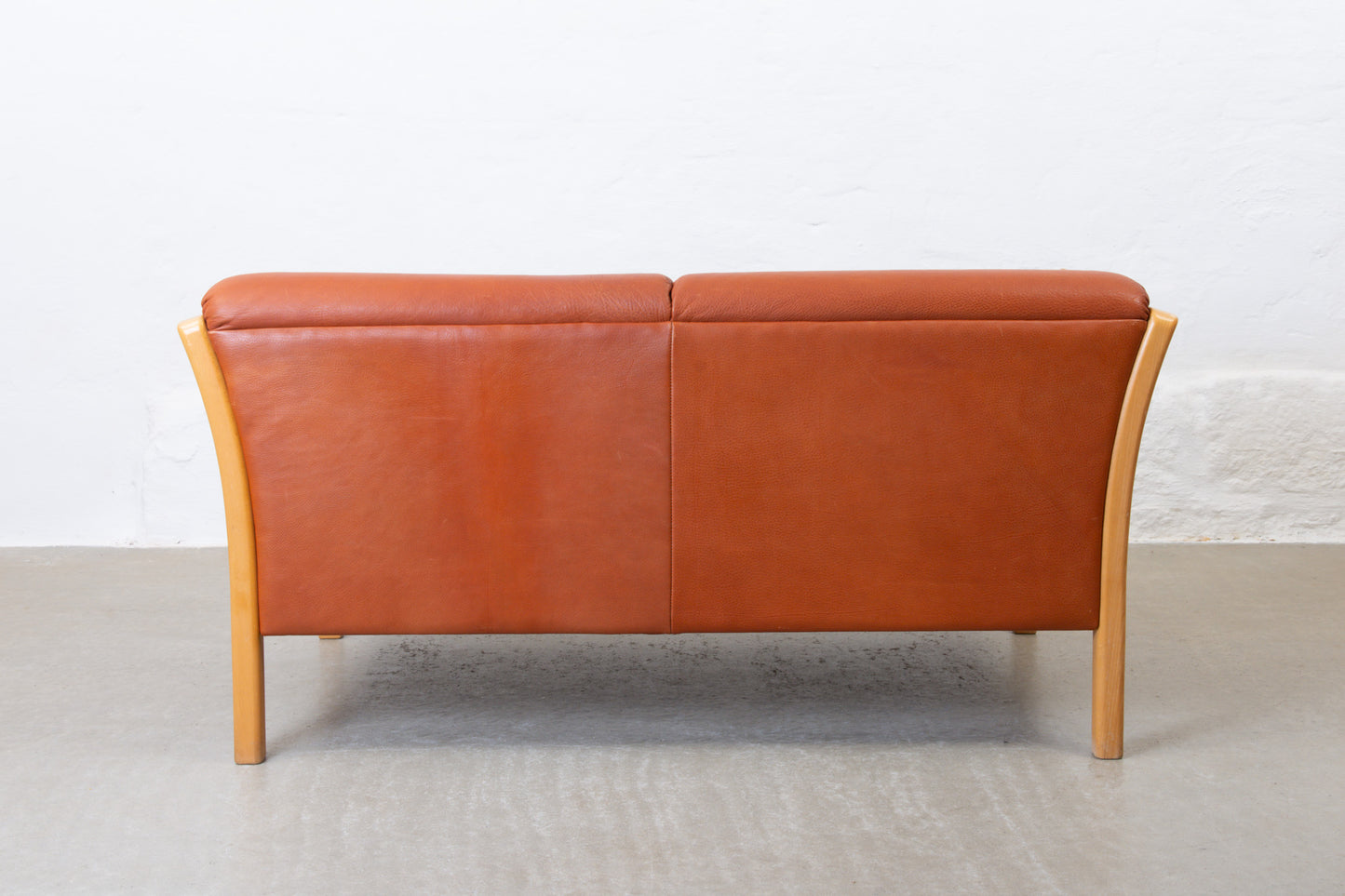 1980s two seat leather sofa by Stouby