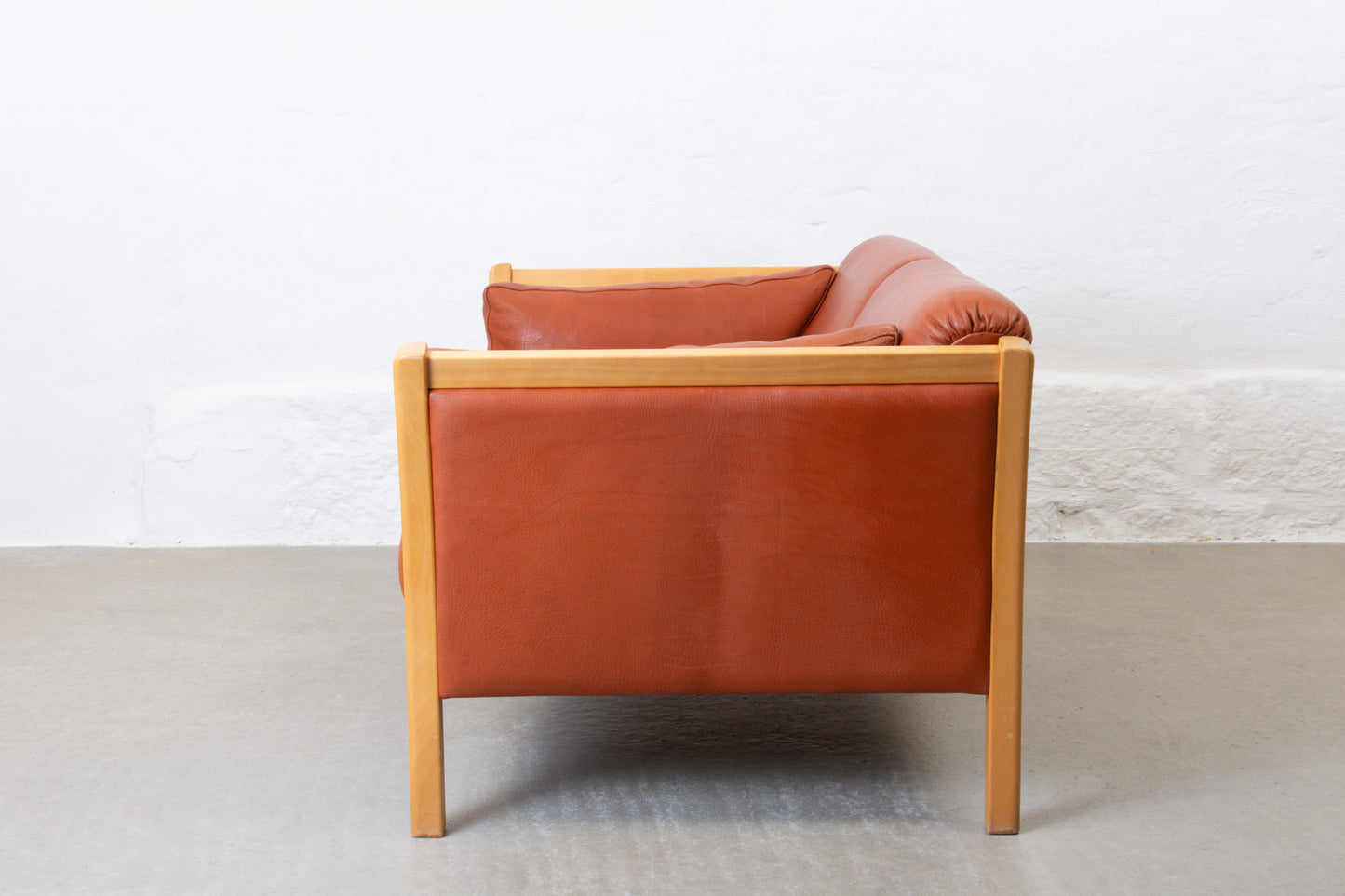 1980s two seat leather sofa by Stouby