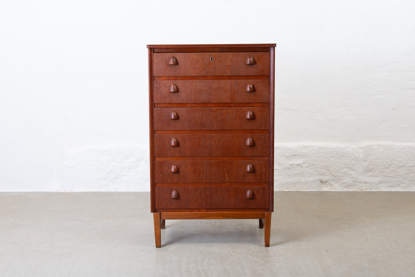 1950s teak chest of six drawers