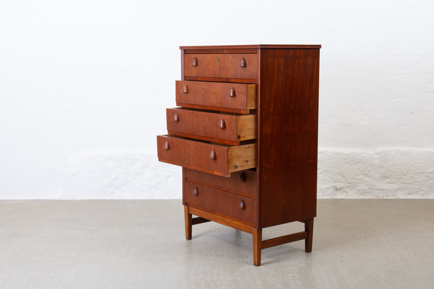 1950s teak chest of six drawers