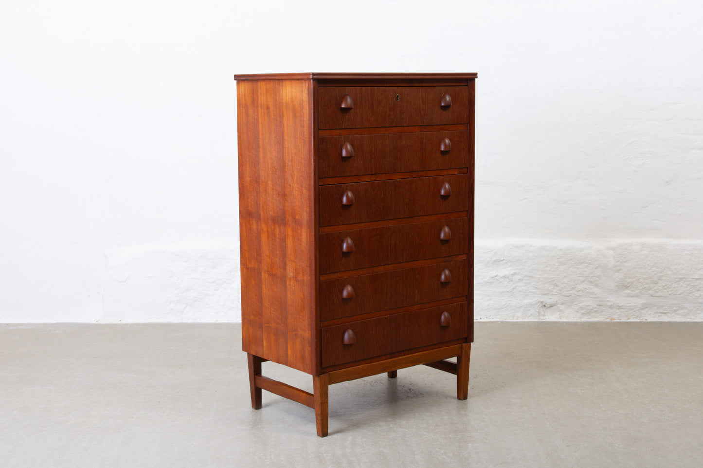 1950s teak chest of six drawers