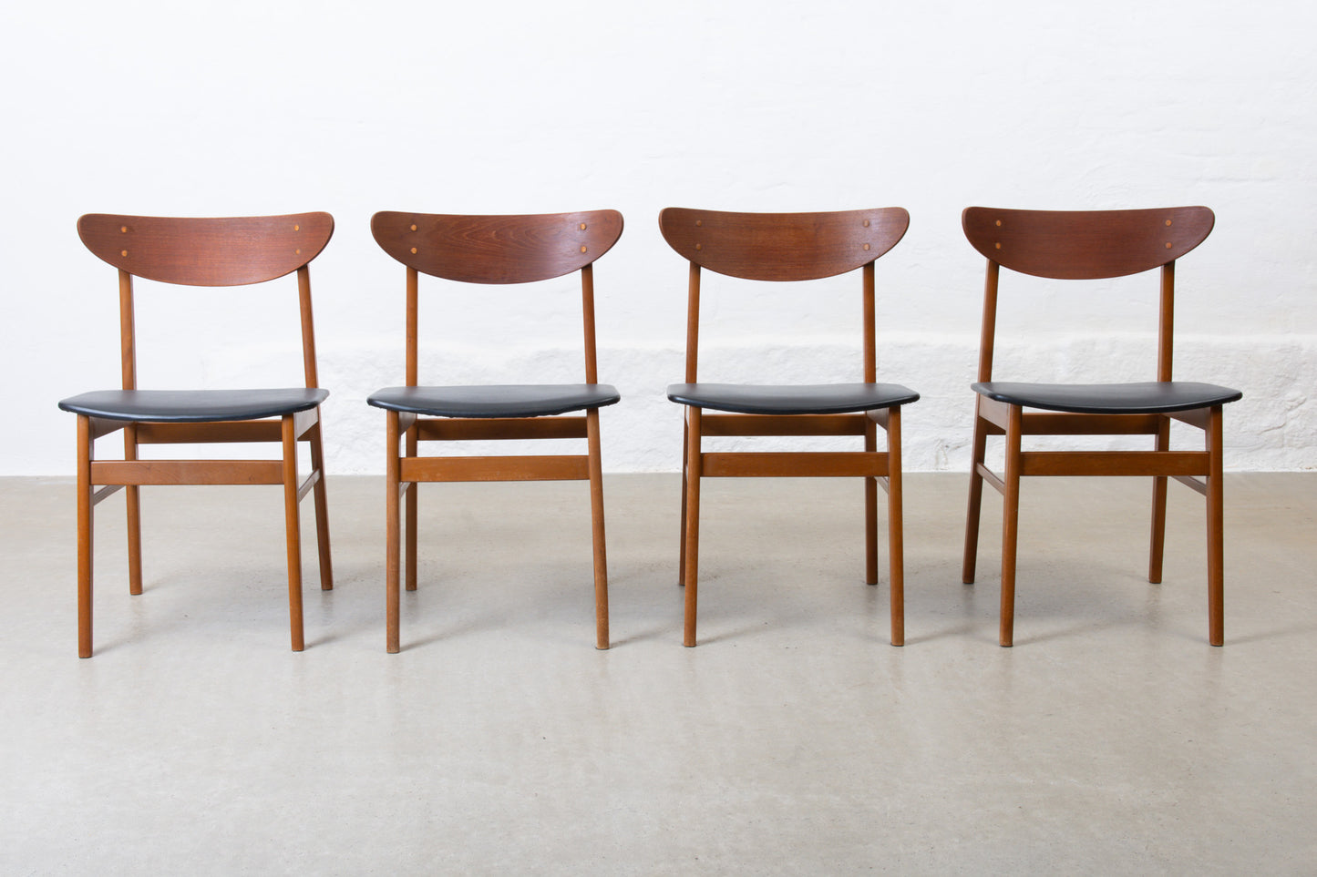 1960s set of teak + beech dining chairs by Farstrup