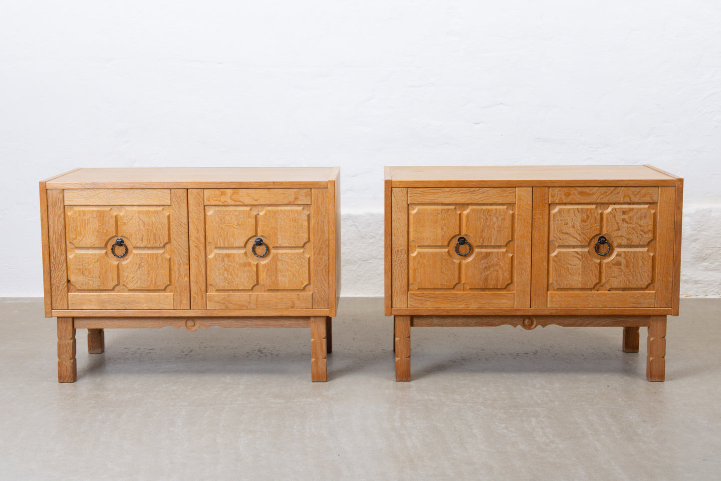 Two available: 1970s short sideboards in oak