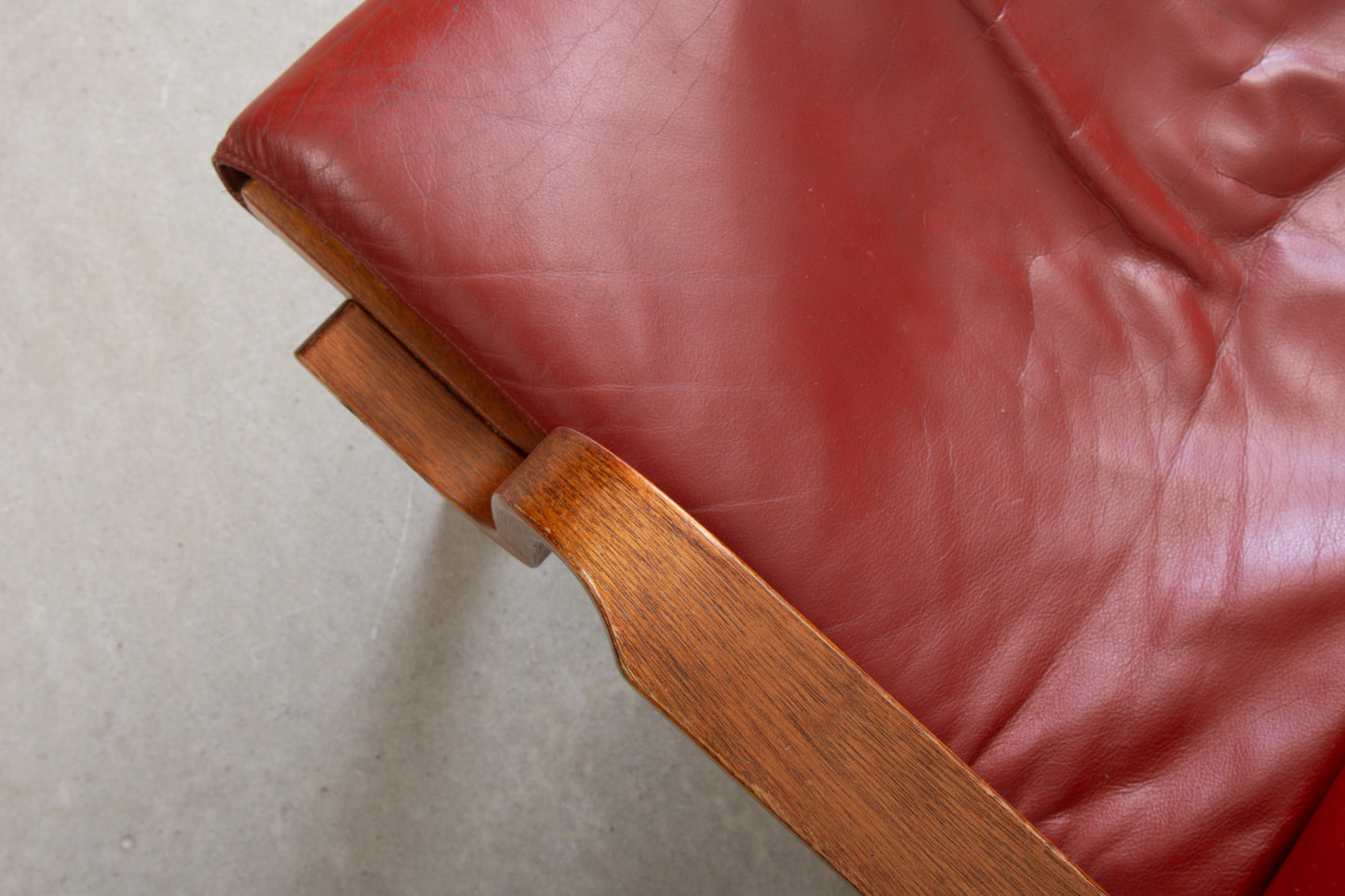 Two available: Beech + leather loungers by Nielaus Møbler