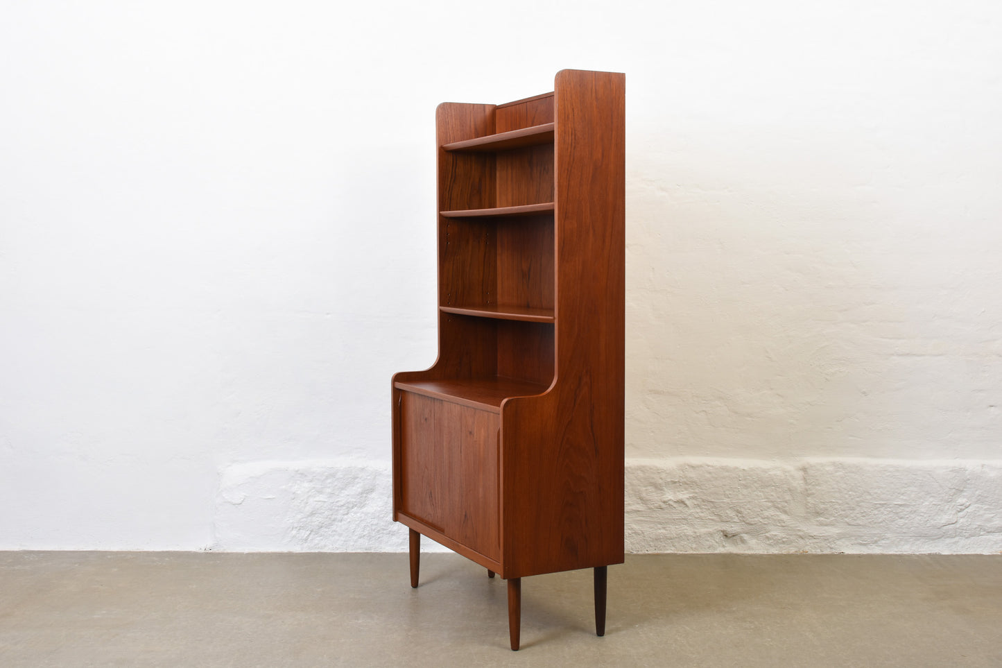 1960s teak bookshelf with cupboard