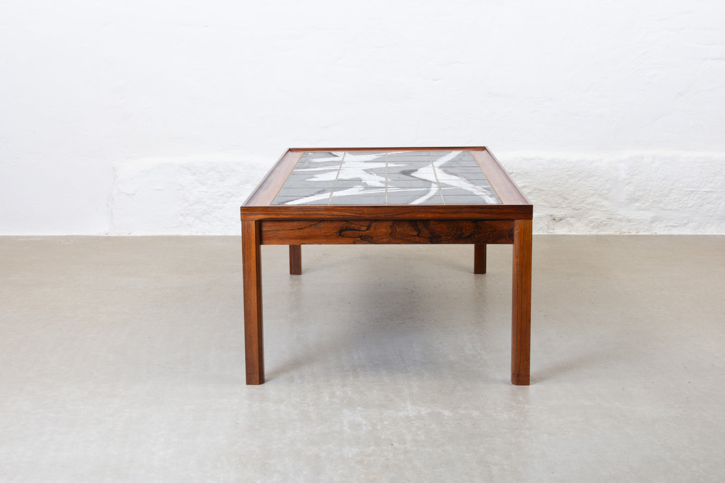 1960s rosewood + tile coffee table