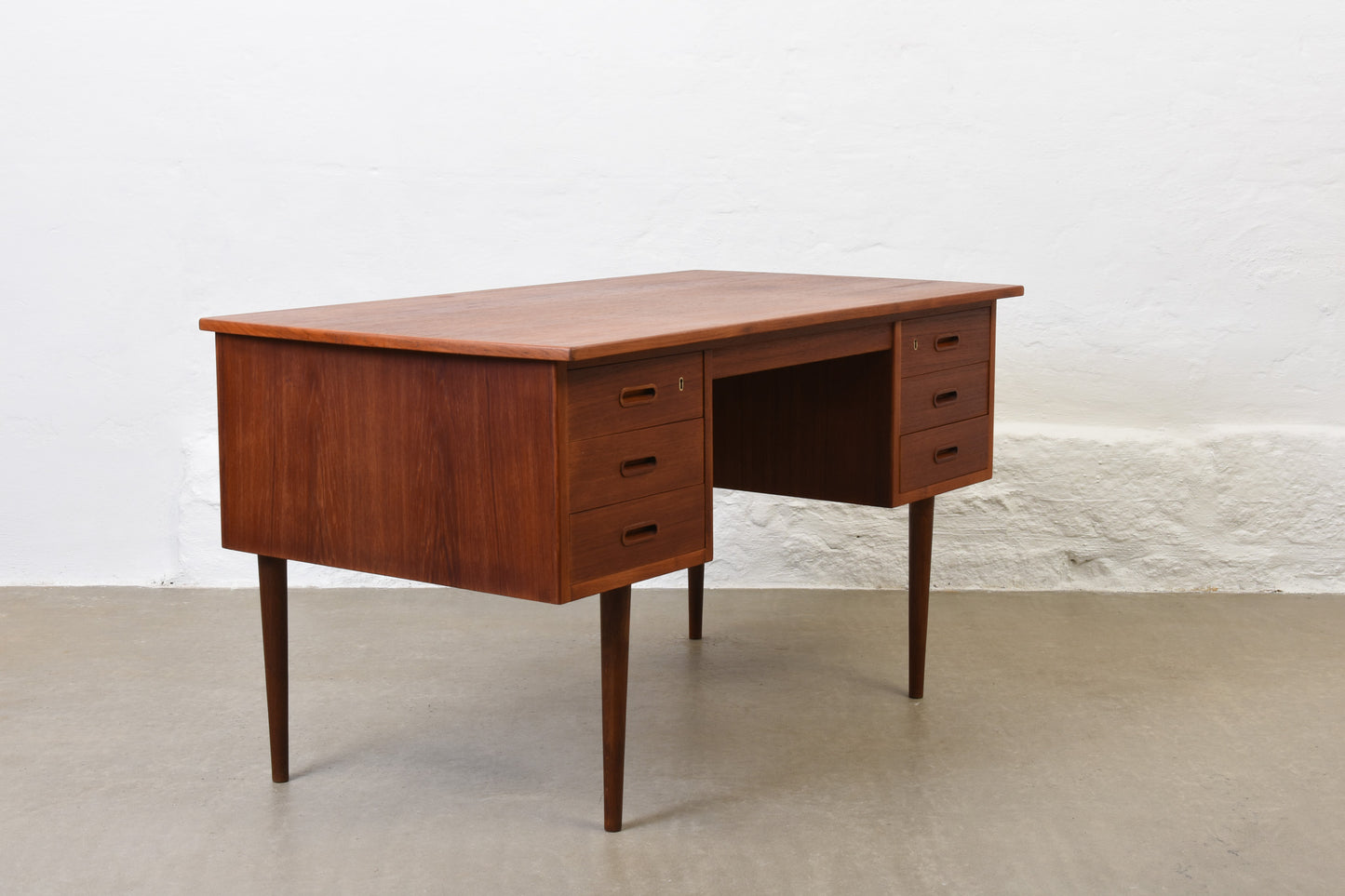 1960s twin pedestal teak desk