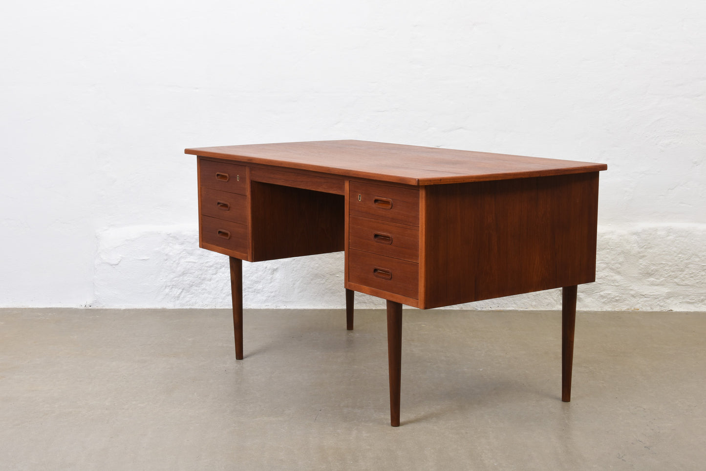 1960s twin pedestal teak desk