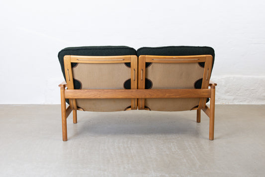 Newly reupholstered: 1960s oak two seater by Madsen & Schubell