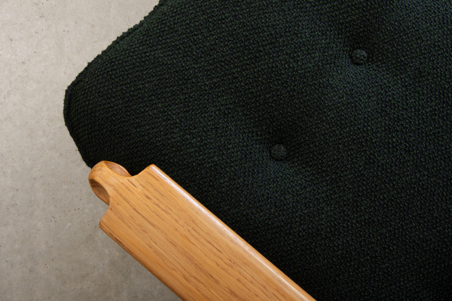 Newly reupholstered: 1960s oak two seater by Madsen & Schubell