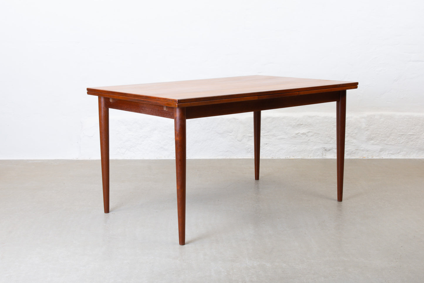1960s extending teak dining table - 132L cm