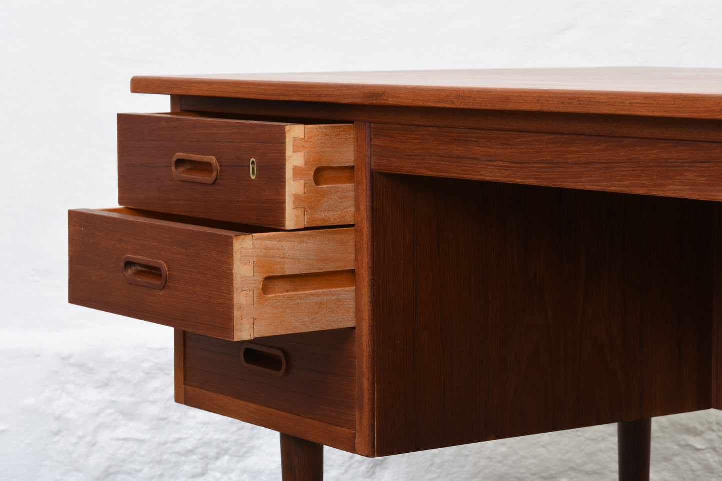 1960s twin pedestal teak desk