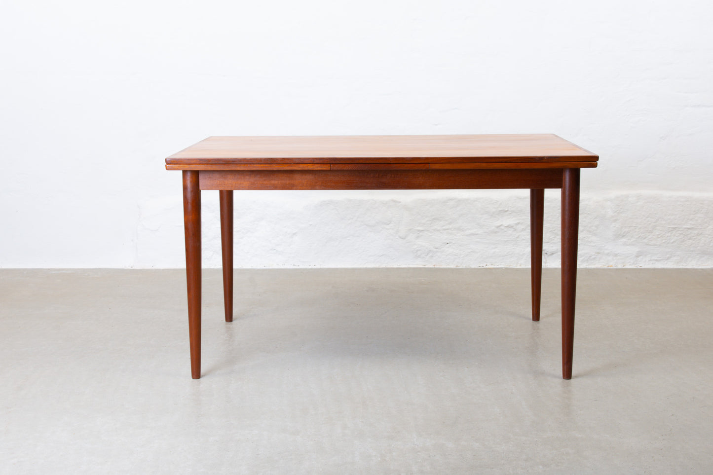 1960s extending teak dining table - 132L cm