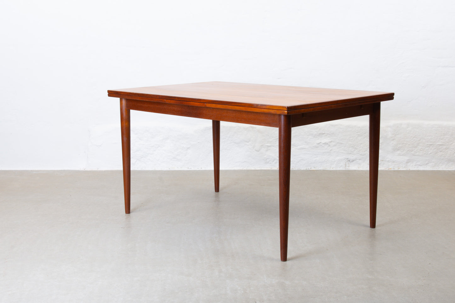 1960s extending teak dining table - 132L cm