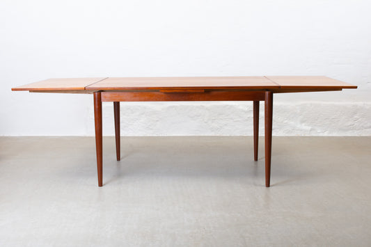 1960s extending teak dining table - 132L cm