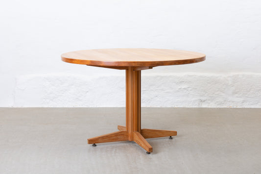 1970s round pine dining table