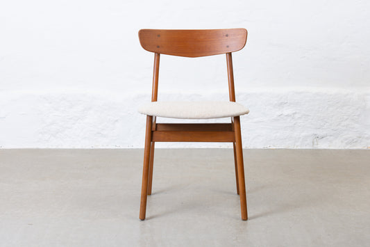 Newly reupholstered: Teak + beech chair by Findahls