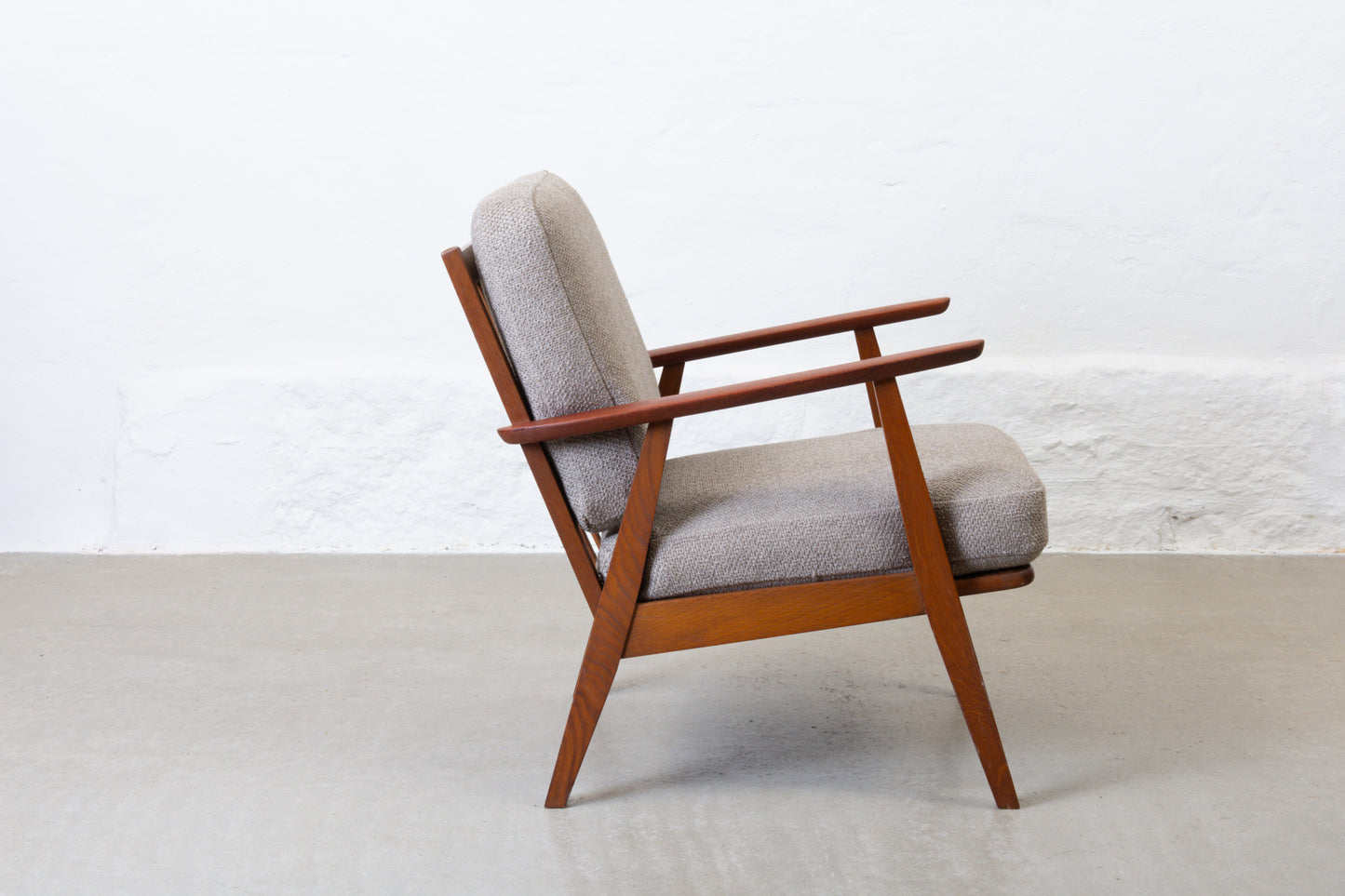 Newly reupholstered: 1960s teak lounge chair