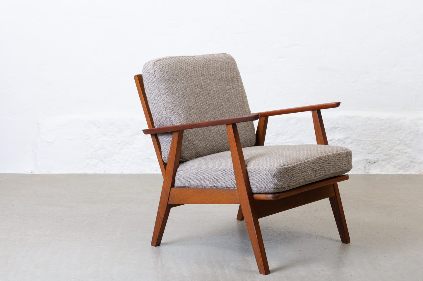 Newly reupholstered: 1960s teak lounge chair