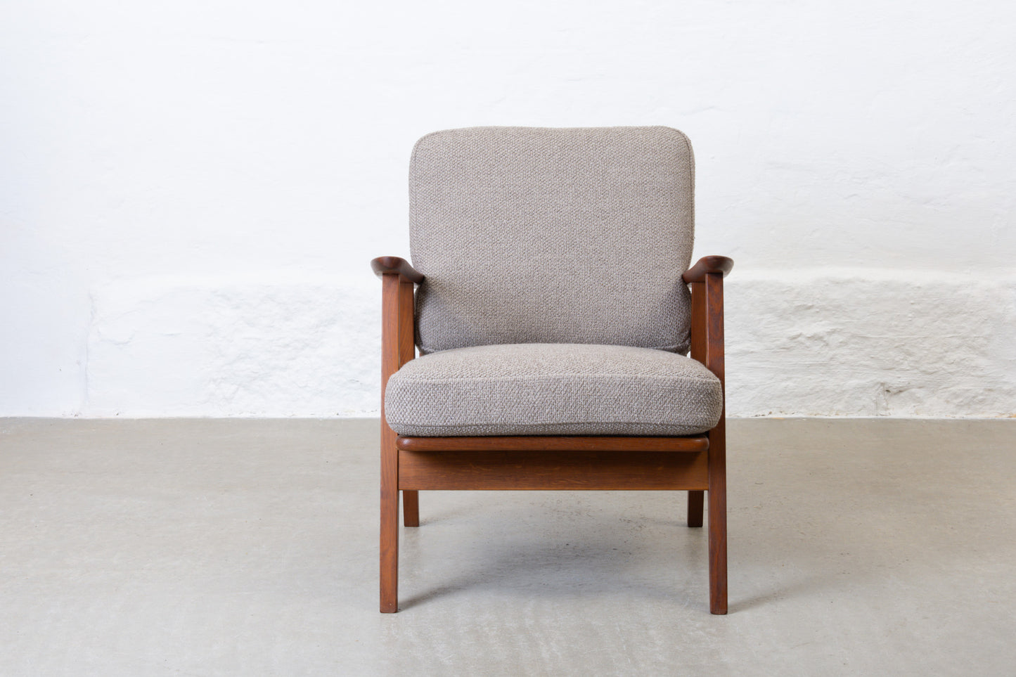 Newly reupholstered: 1960s teak lounge chair
