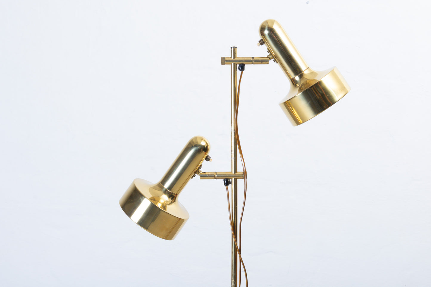 1960s twin-headed brass floor lamp