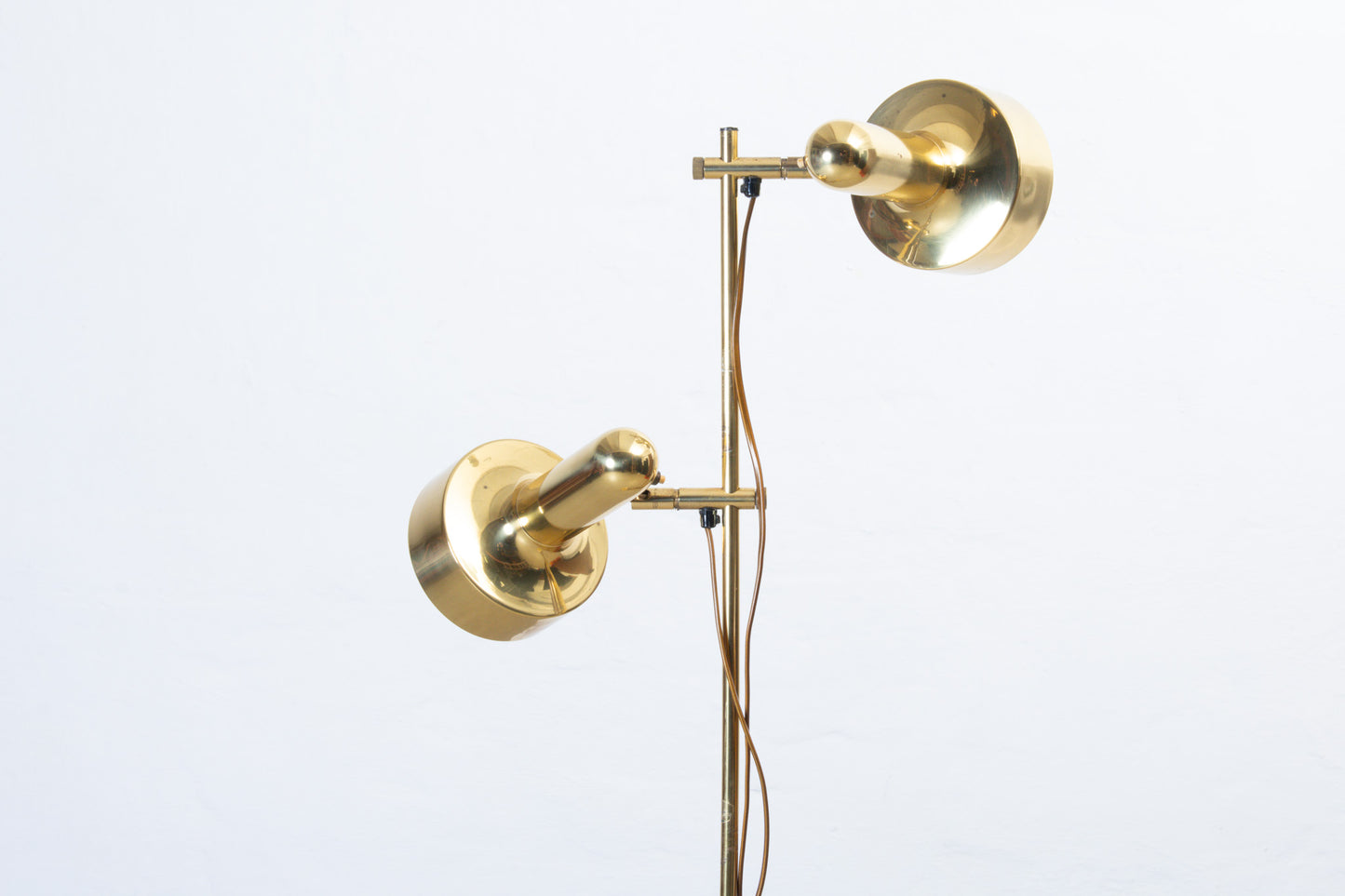 1960s twin-headed brass floor lamp