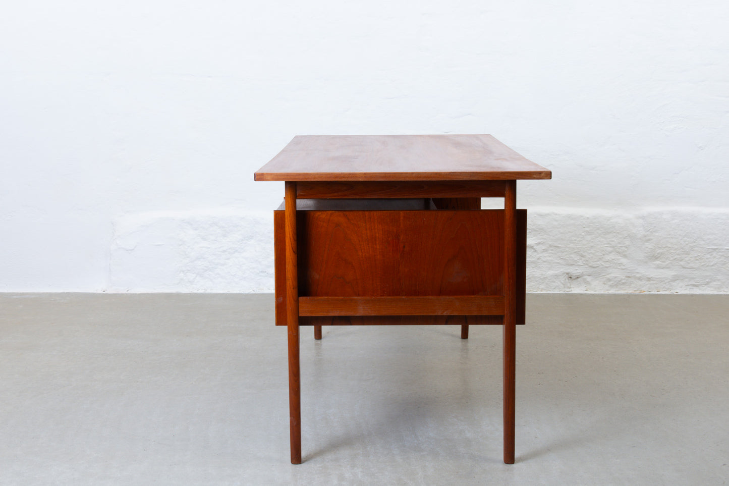 1960s twin pedestal desk in teak