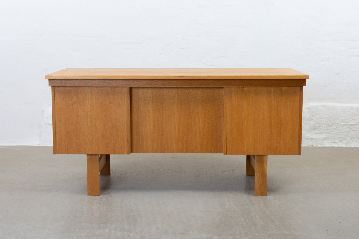 1970s twin pedestal oak desk by Vi-Ma Møbler