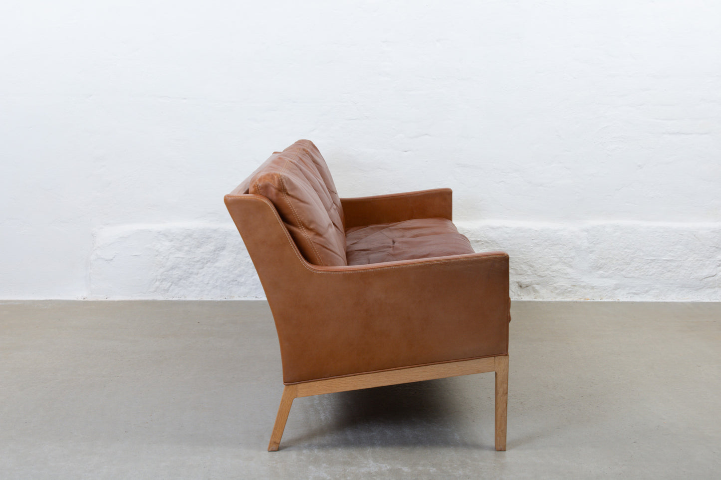 1960s three seat leather sofa by Kai Lyngfeldt Larsen