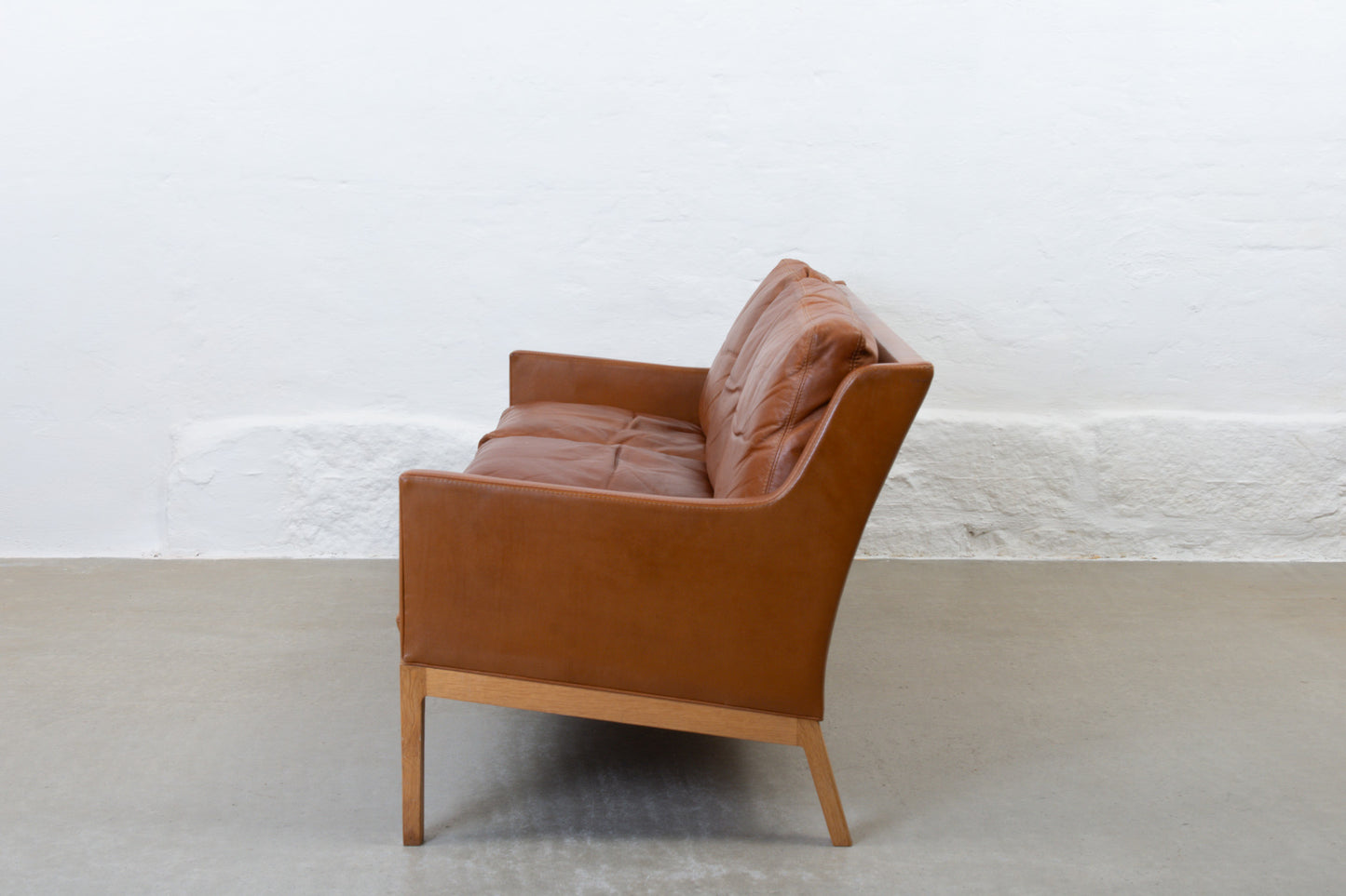 1960s three seat leather sofa by Kai Lyngfeldt Larsen
