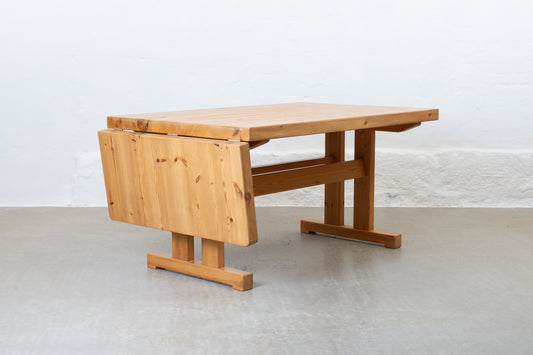 1970s drop leaf dining table in pine